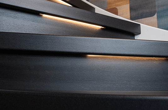 stootborden zwart met verlichting stairz