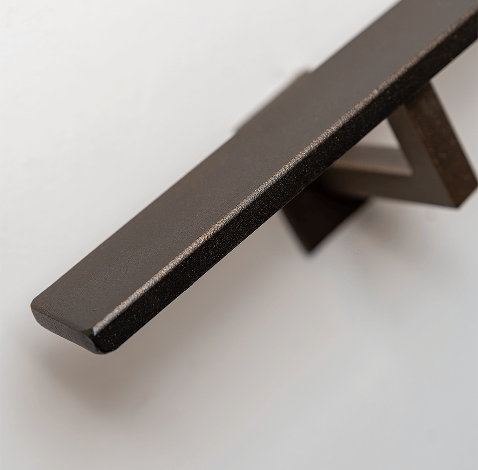 trapleuning staal plat vierkant bruin